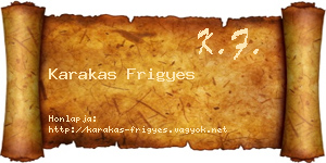 Karakas Frigyes névjegykártya